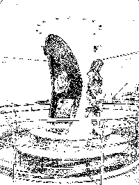 Selena Memorial, Corpus Christi, TX {B/W}[GIF - 141K]
